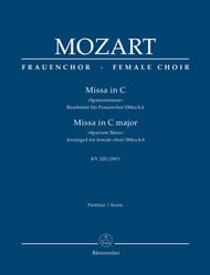 Missa in C Major, K. 220 (196b) SSAA Full Score cover Thumbnail